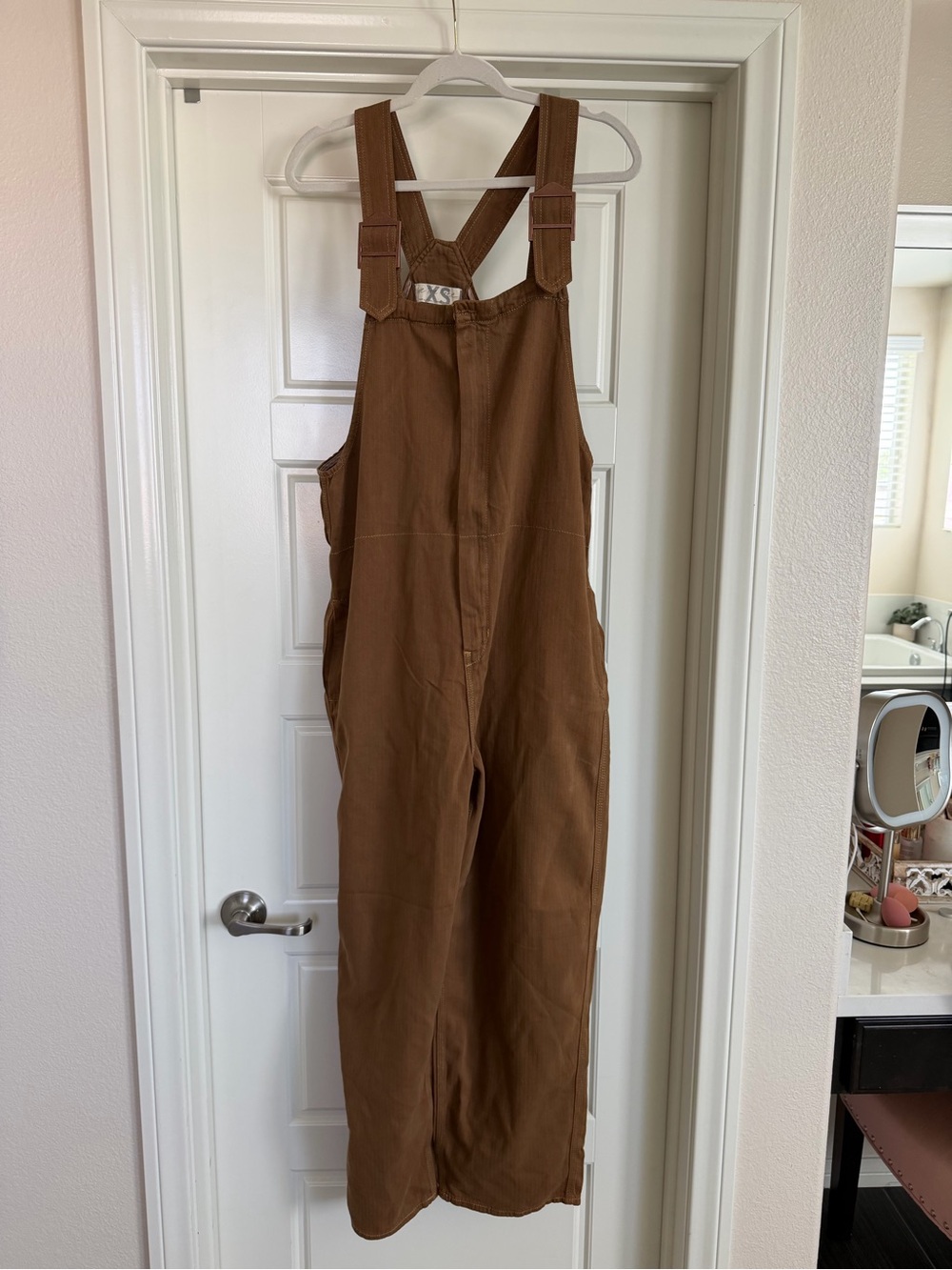 We The Free Rust-Brown Herringbone Overalls